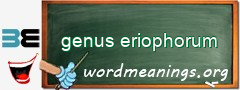 WordMeaning blackboard for genus eriophorum